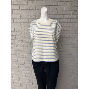 Sisstrevolution Women Stripped Dropped Shoulder Top Size S